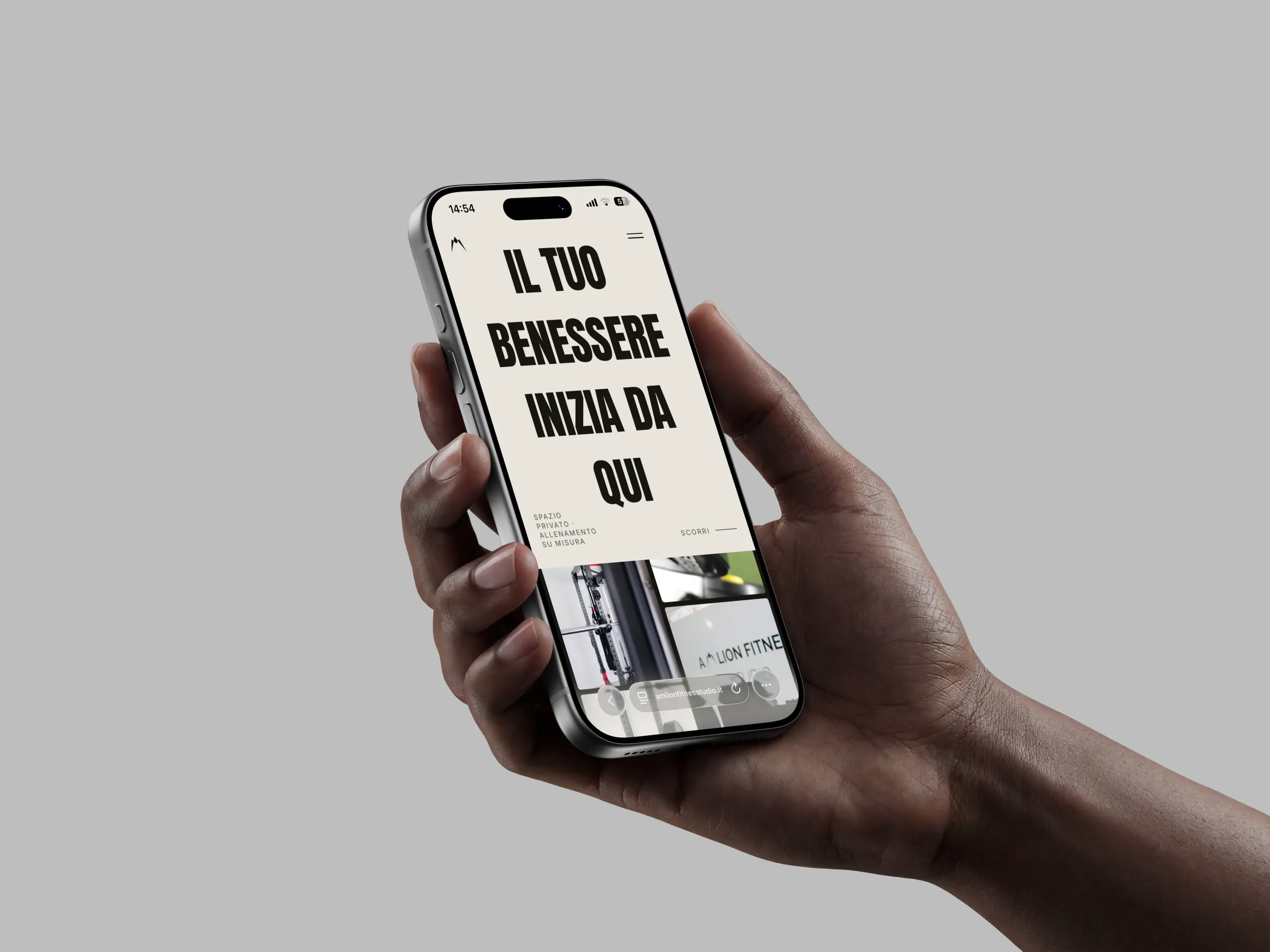 Mockup mobile della homepage